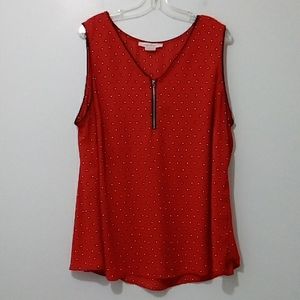 In Every Story red sleeveless blouse